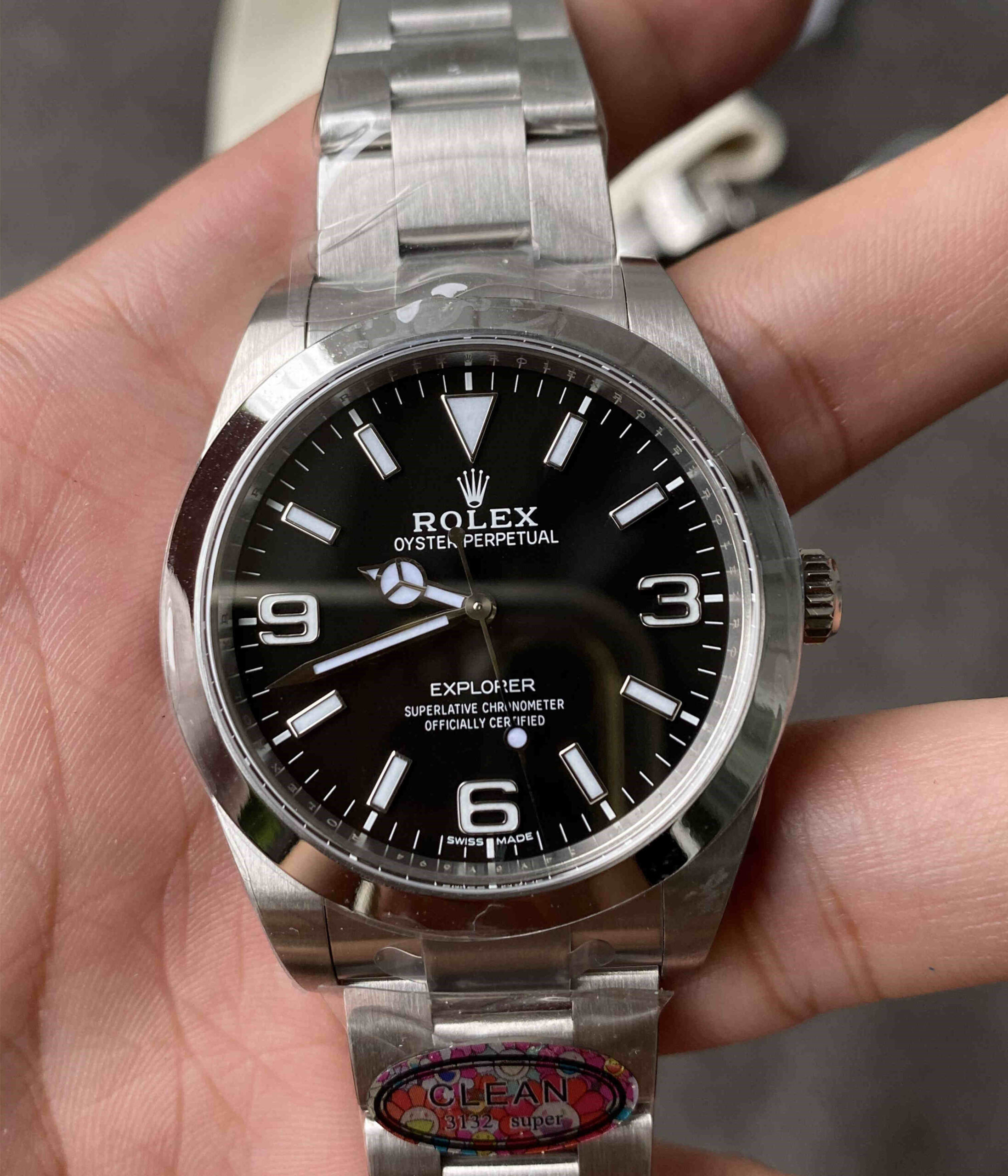 wc_upload_0001-106-1.jpg Clean Factory 214270 – 39mm Explorer I Black Dial Replica - Image 1