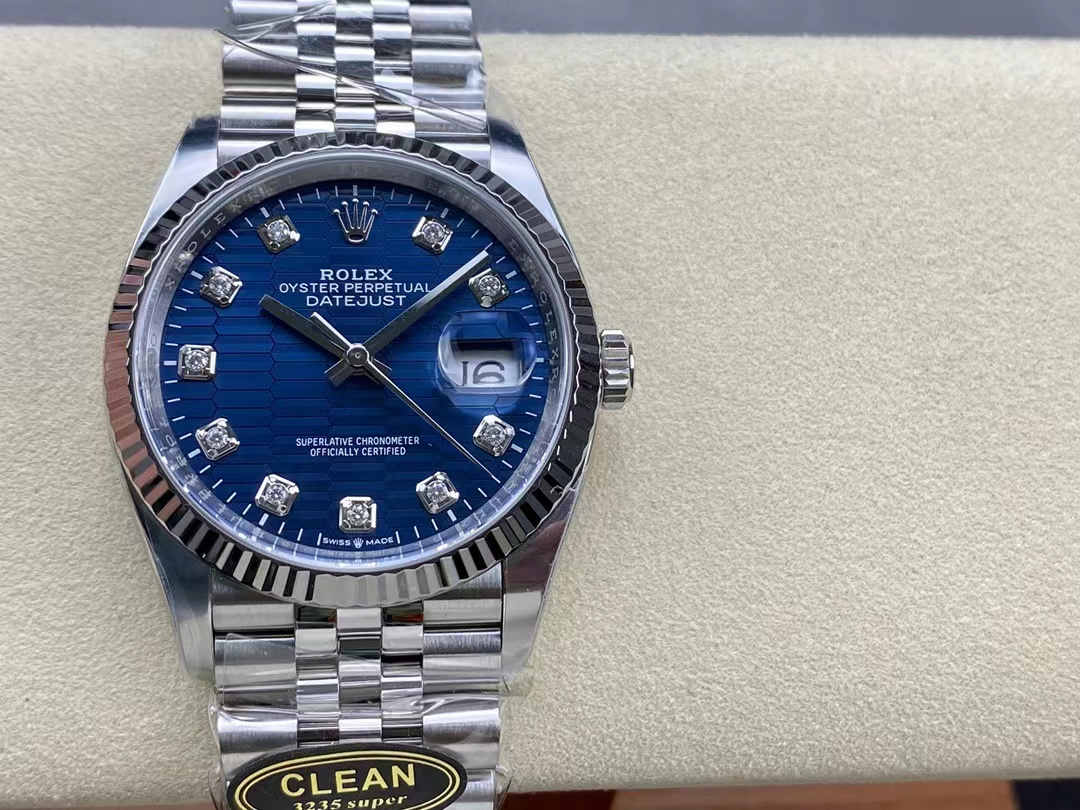 wc_upload_0001-114-1.jpg Rolex Datejust 36 126234 Blue Tapestry 1:1 Replica – Premium Homage Watch - Image 1