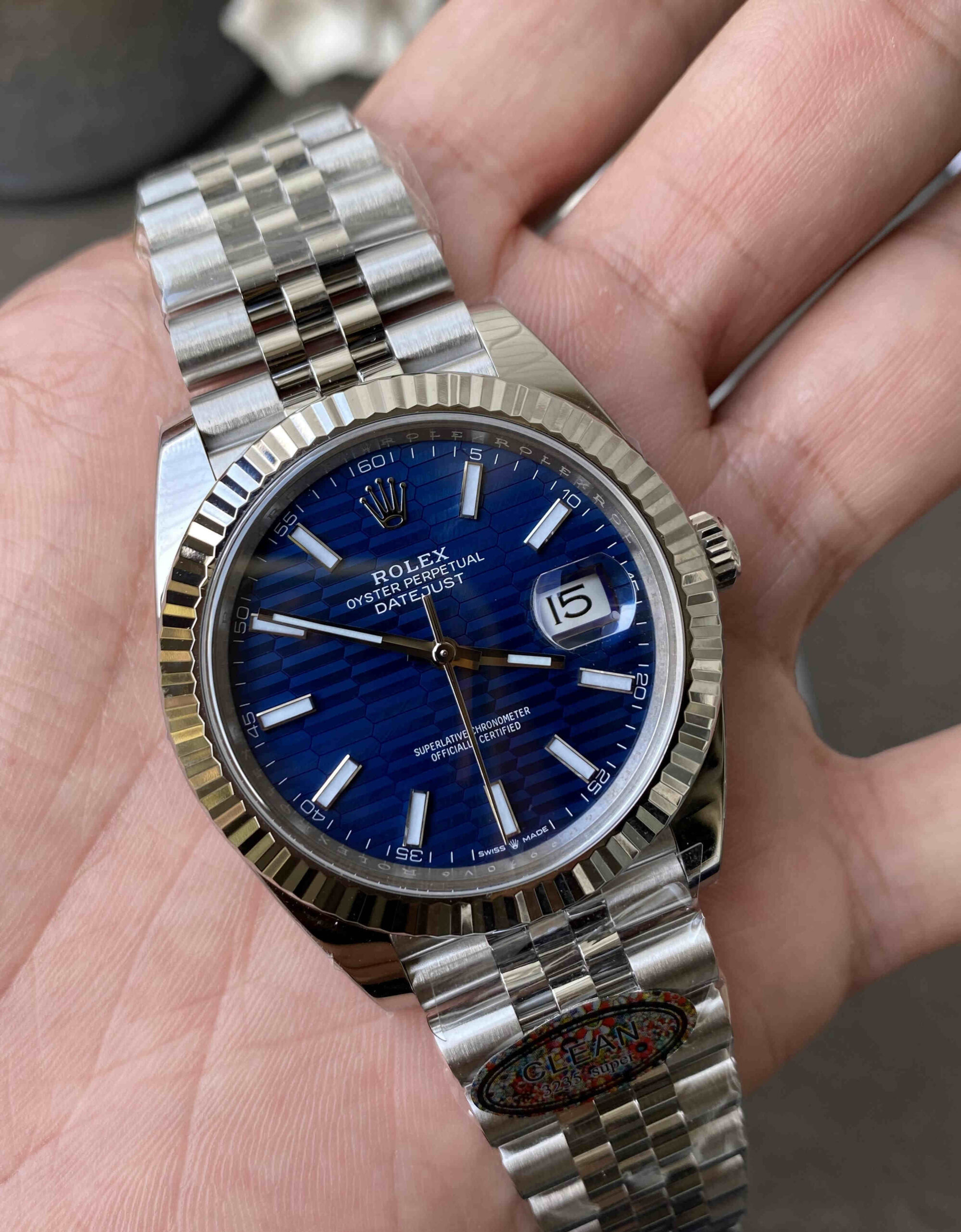 wc_upload_0001-122-1.jpg Clean Factory Datejust 41 126334 Blue Wave Dial Premium Rolex Homage - Image 1
