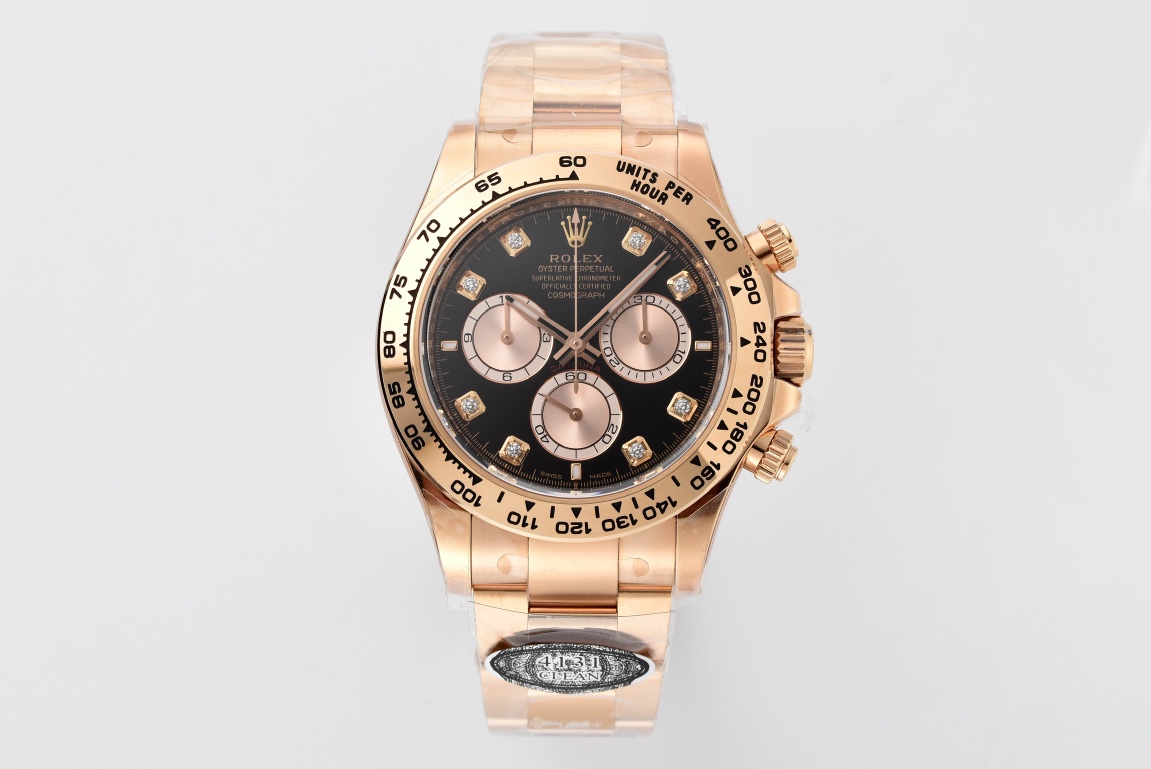 wc_upload_0001-147-1.jpg Clean Factory Rolex Daytona 126505 Diamond Dial Replica - Rose Gold (4131 Movement) - Image 1