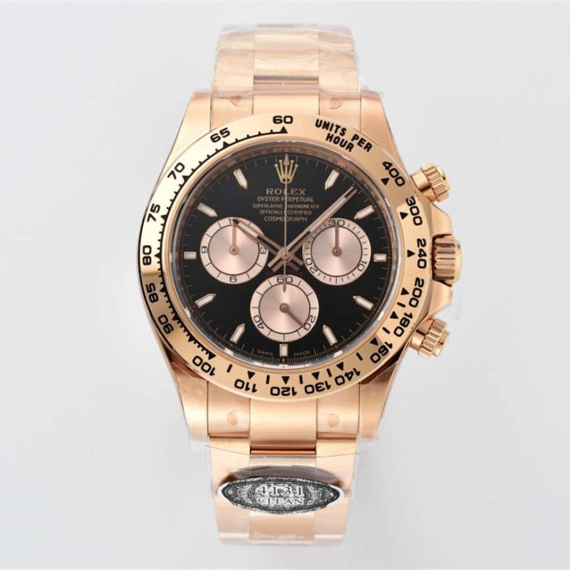 Rolex Daytona 126505 Rose Gold Replica - Black Dial 1:1 Homage