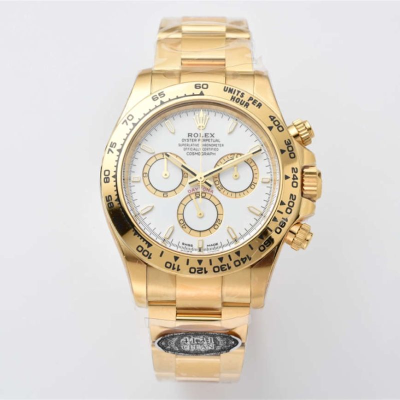 Clean Factory Rolex Daytona 126508 Replica - Yellow Gold White Dial (4131)