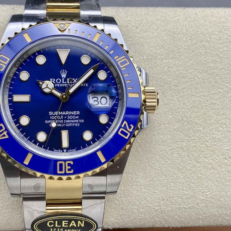 Clean Factory Rolex Submariner 126613LB – 41mm Two-Tone Blue Replica