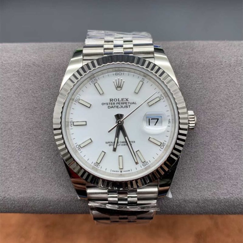 Rolex Datejust 41 White Dial – Clean Factory Jubilee Replica Watch