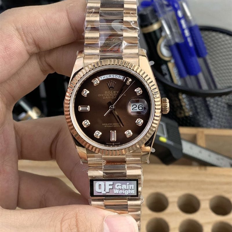 Rolex Day-Date 36 128235 Everose Gold Replica – President Watch 3255 Clone