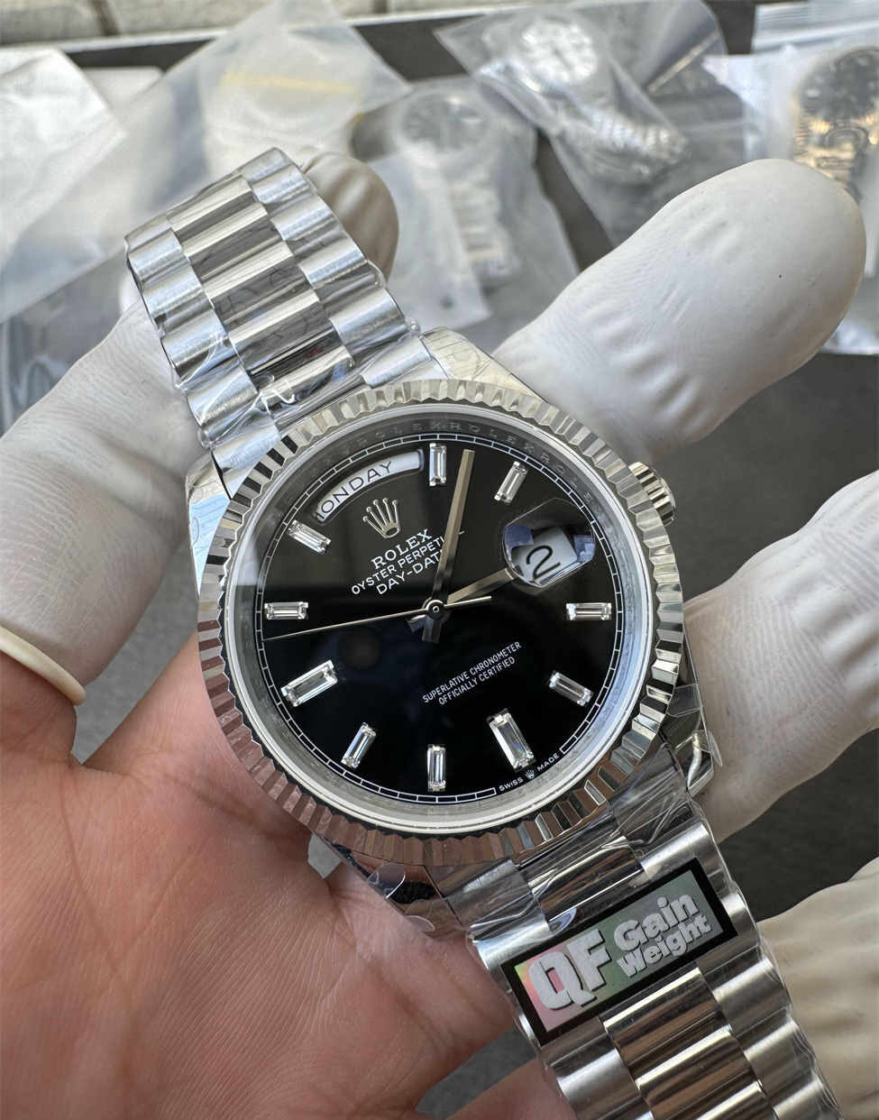 wc_upload_0001-187-1.jpg Rolex Day-Date 228239 Tungsten Replica (QF Factory) – 187g Heavy - Image 1