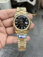 Rolex Day-Date 40 QF Factory 184g Replica – Black Dial, Full-Weight