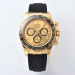 Rolex Daytona 126518LN Replica – 18K Yellow Gold Oysterflex Chronograph - clean factory
