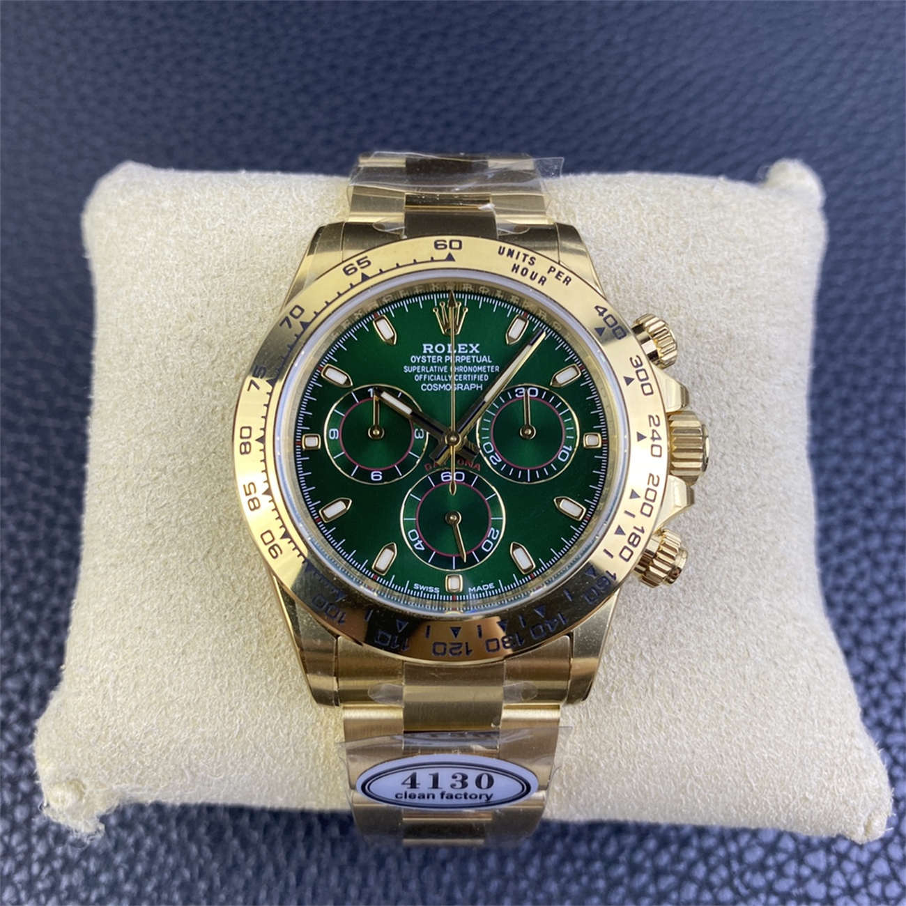 wc_upload_0001-203-1.jpg Rolex Daytona 116508 Green Dial Replica – Clean Factory Yellow Gold 4130 - Image 1