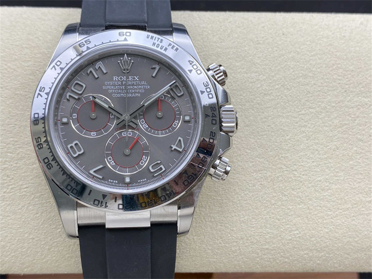 wc_upload_0001-204-1.jpg Rolex Daytona 116509 Grey Dial White Gold 1:1 Replica Chronograph - Image 1