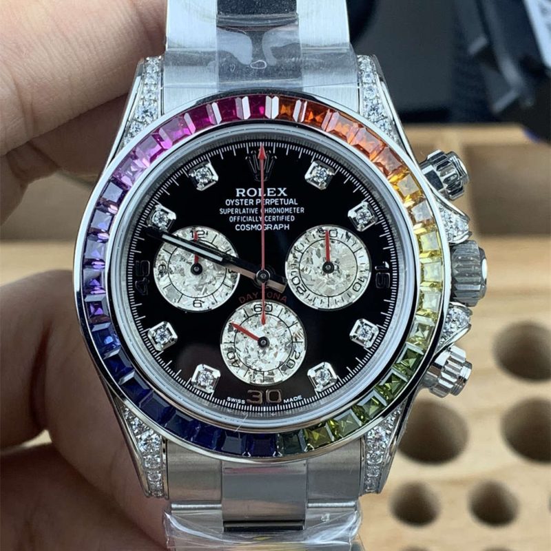 Rolex Daytona Rainbow Replica 116599 RBOW – ZF Factory White Gold 4130