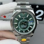 ZF Factory Rolex Sky-Dweller m336934-0002 Green Dial Replica 42mm Jubilee GMT