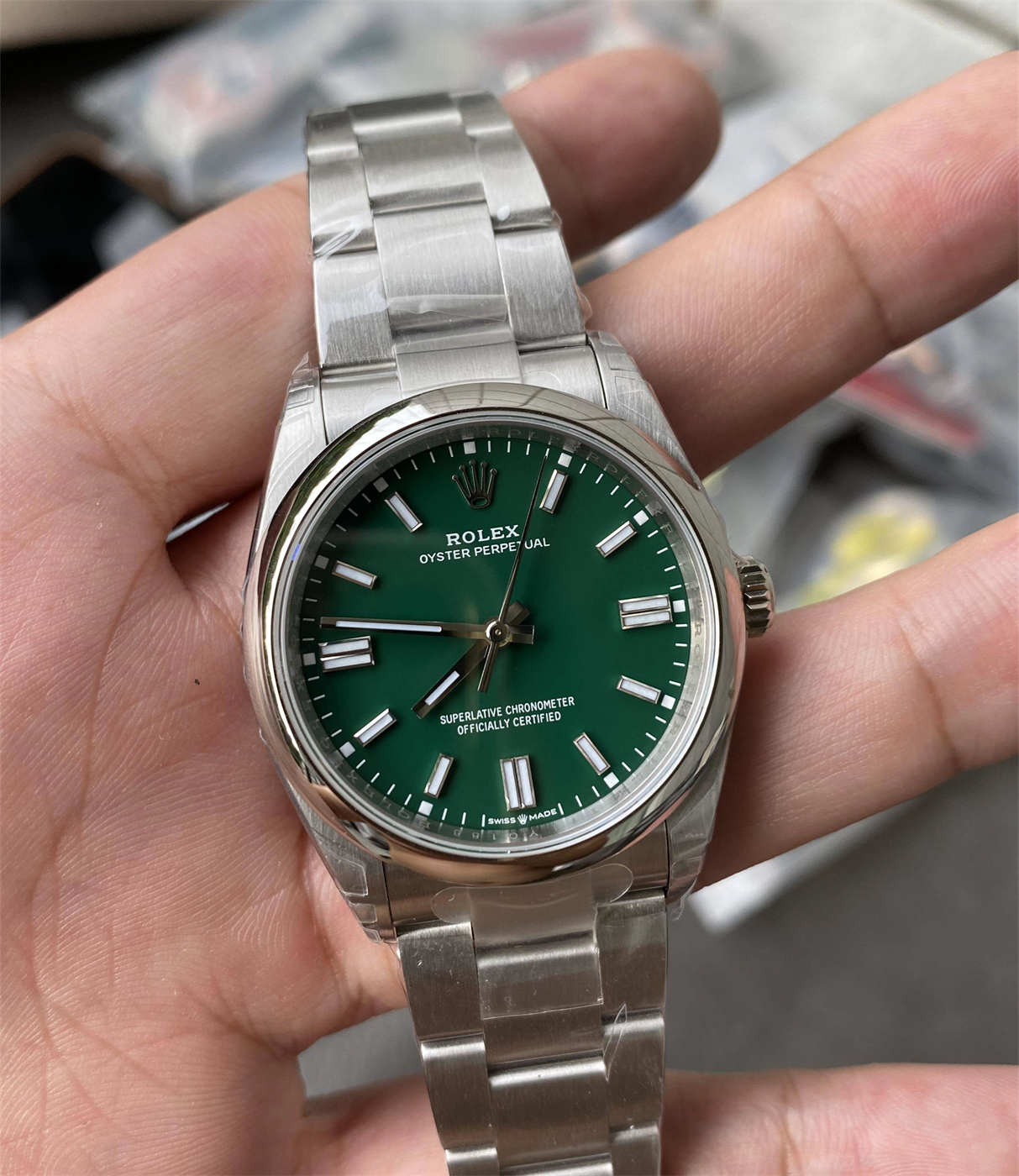 wc_upload_0001-239-1.jpg VS Factory Rolex Oyster Perpetual 36 Green Dial M126000-0005 Replica - Image 1