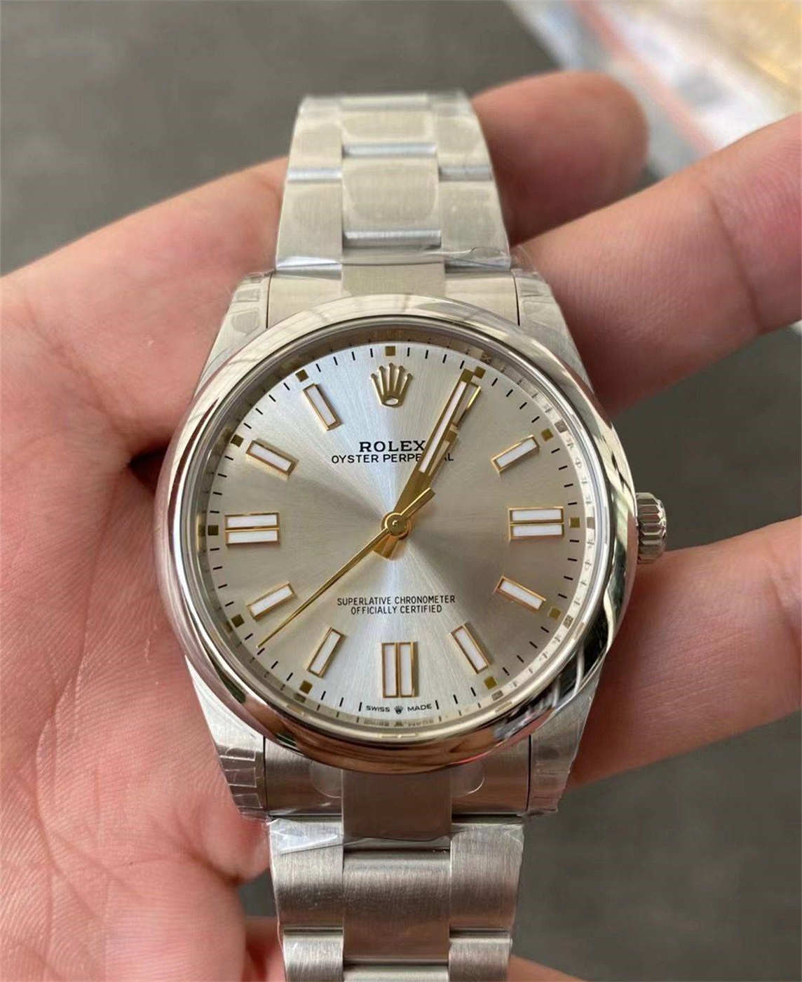 wc_upload_0001-241-1.jpg VS Factory Rolex Oyster Perpetual 41 Silver Dial Replica M124300-0001 - Image 1