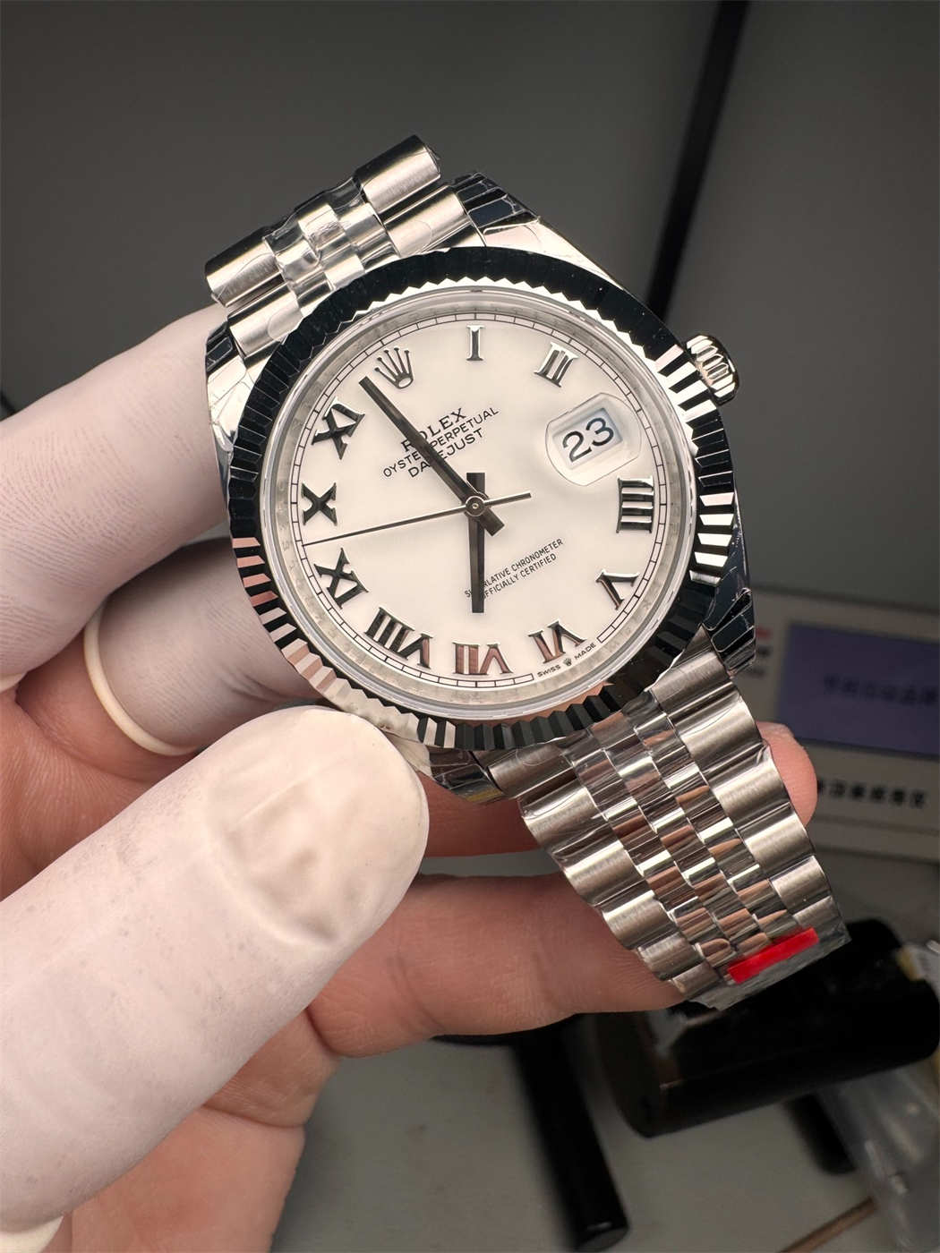 wc_upload_0001-258-1.jpg VS Factory Datejust 41 White Roman 126334 Custom Dandong 3235 - Image 1