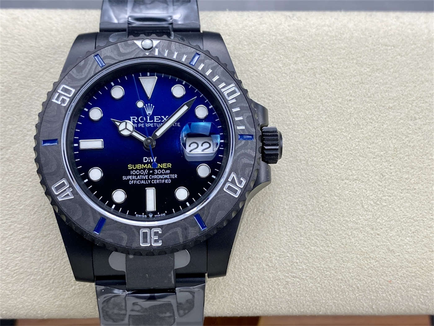 wc_upload_0001-268-1.jpg VS Factory Submariner Gradient Blue DLC Black Steel (VS3135) - Image 1