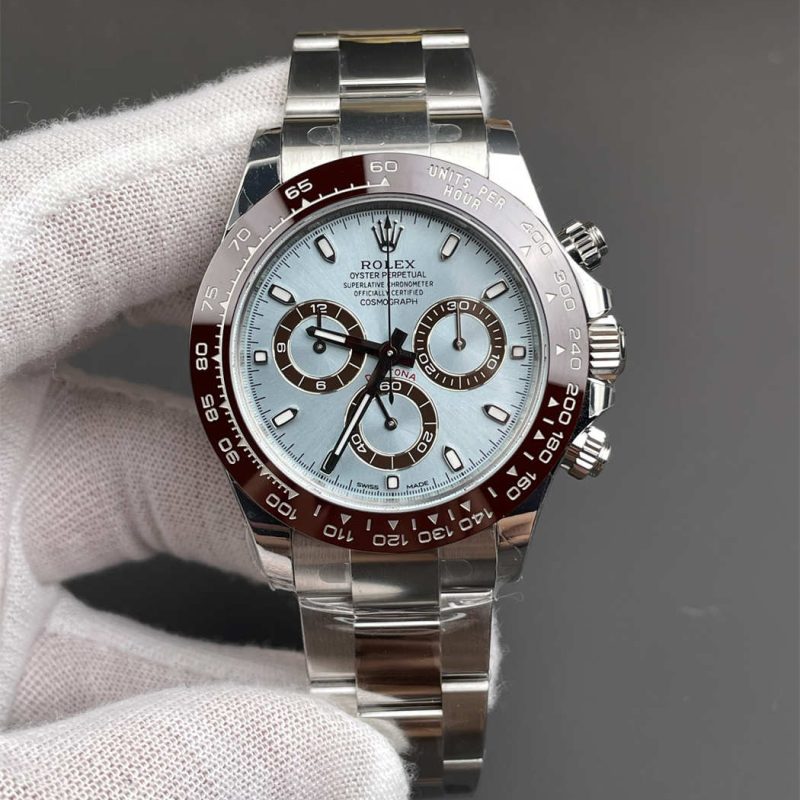 VS Factory Ice Blue Daytona 116506 Replica | Clone 4130 Platinum Look Rolex Daytona 116506