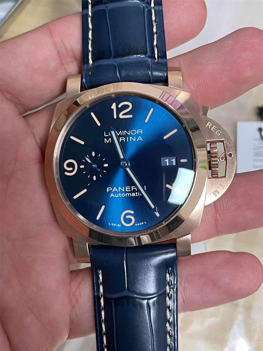 wc_upload_0001-305-1.jpg VSF PAM1114 – 44mm Luminor Marina Rose Gold Blue Dial Replica - Image 1