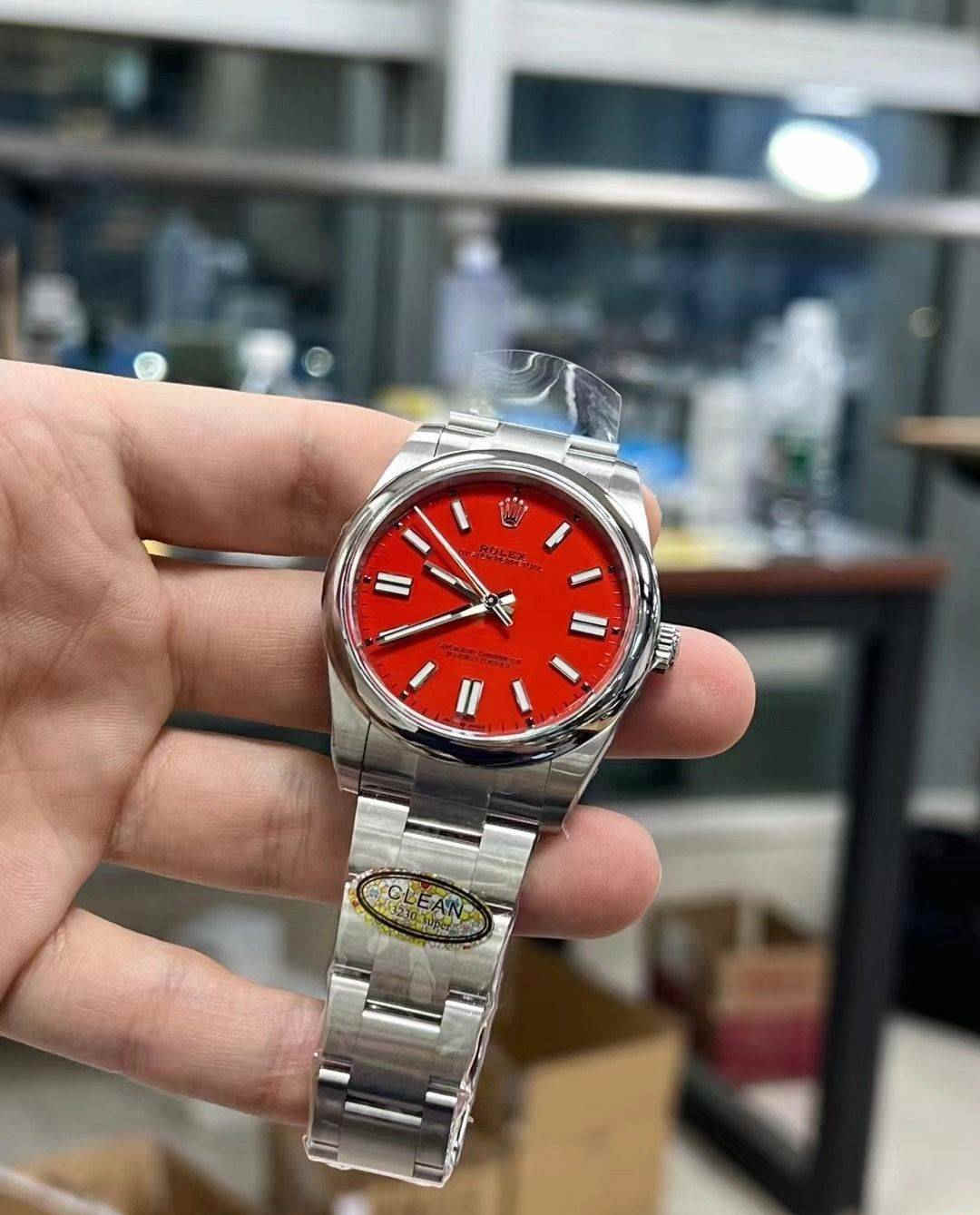 wc_upload_0001-89-1.jpg Clean Factory 124300 Red Dial 41mm OP Replica - Image 1