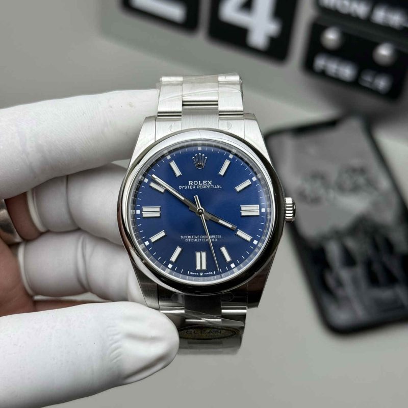 Clean Factory Oyster Perpetual 41 124300 Blue Dial Replica