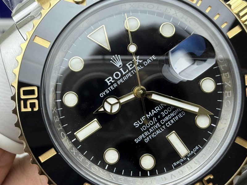 Clean Factory Rolex Submariner 116613LN Two-Tone Black Dial Replica - Image 2