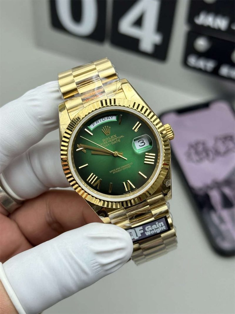 Rolex Day-Date 40 228238 Green Replica (QF Factory) – 195g Tungsten Gold - Image 2