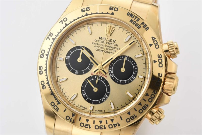 Rolex Daytona 126508 Replica – Clean Factory 18K Yellow Gold Black Dial - Image 2