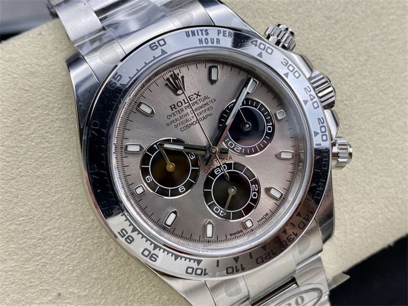 Rolex Daytona 126509 Cement Dial Replica – Clean Factory White Gold Bracelet - Image 2