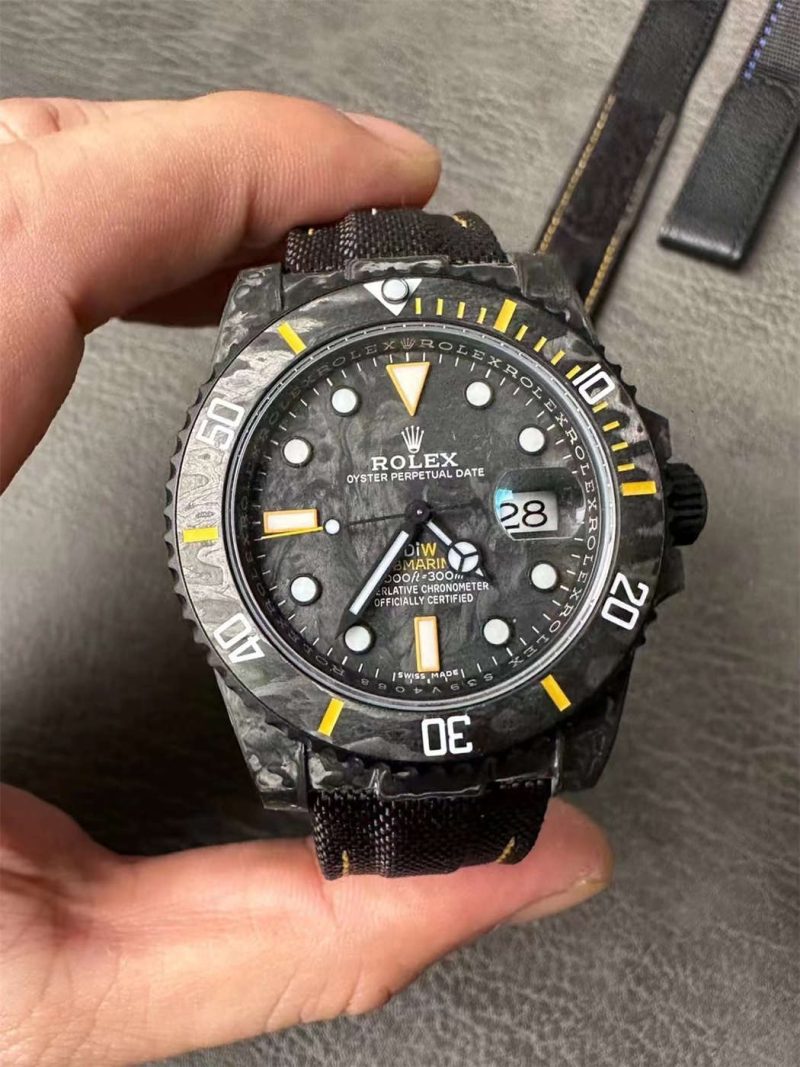 DiW Carbon Yellow Submariner VS3135 - VSF 40mm Forged Carbon - Image 2