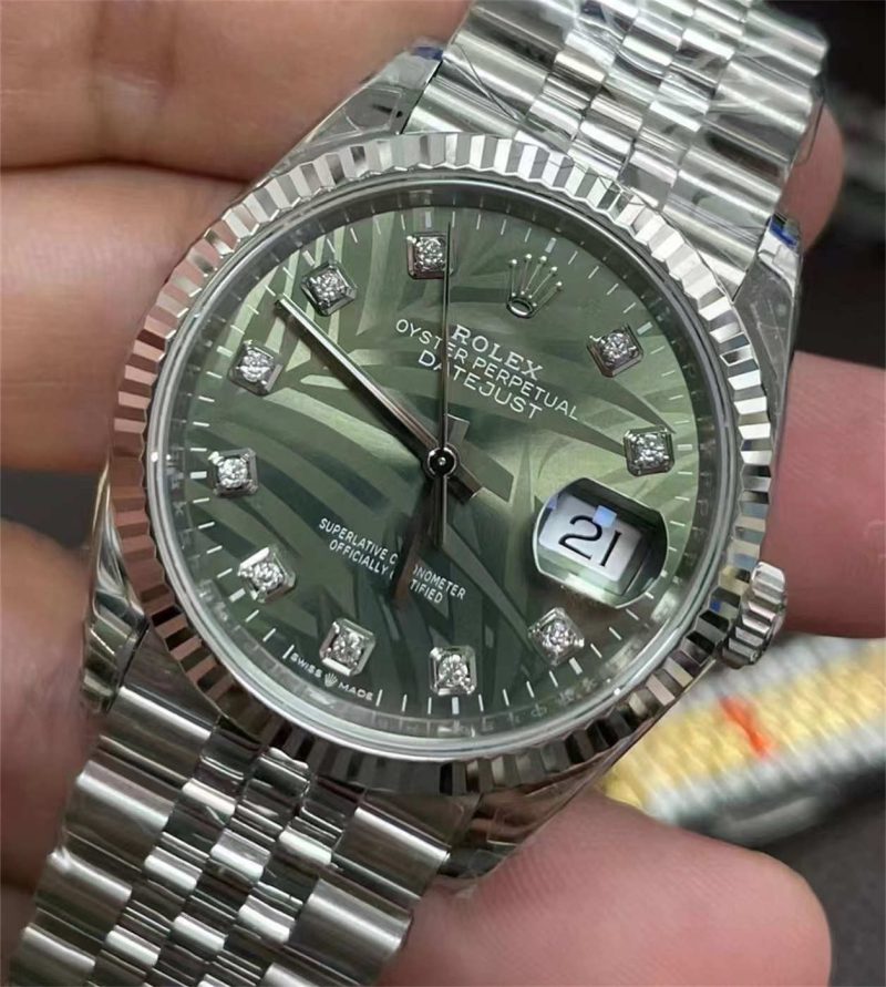 VS Factory Rolex Datejust 36 M126234-0055 Palm Dial Diamond Replica - Image 2