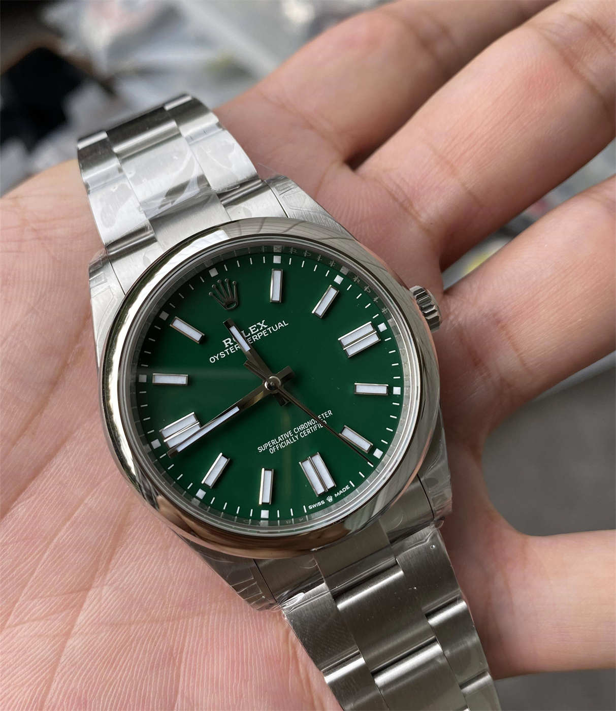 Rolex Oyster Perpetual Green Dial Replica | ROLLEXTER