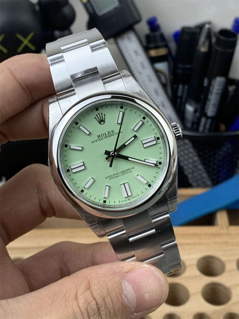 VS Factory Oyster Perpetual 41 M134300-0006 Green Dial Replica – Avocado Green, 904L Steel - Image 2