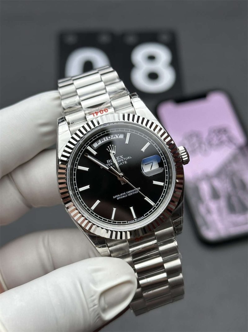 VS Factory Rolex Day-Date 40 228239 Black Motif Tungsten White Gold - Image 2