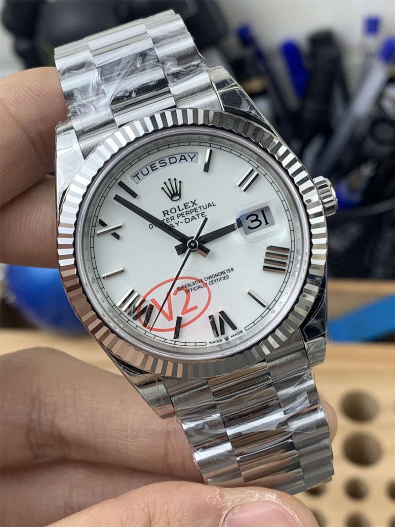 VS Factory Rolex Day-Date 40 228239 White Roman Tungsten 182g - Image 2