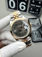 Rolex Datejust 41 126333 Two-Tone Rose Gold Green Roman Dial 1:1 Homage - Image 3