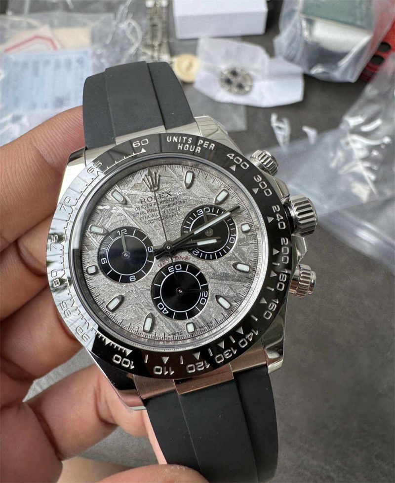 Clean Factory Daytona 116500LN Meteorite Dial Replica (Grey Oysterflex RB Style) - Image 3