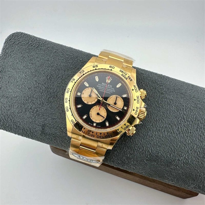 Clean Factory Rolex Daytona 116508 Replica - Yellow Gold Black Dial (Dandong 4130) - Image 3