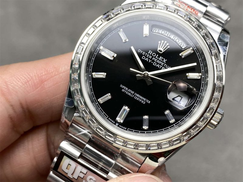 QF Factory Rolex Day-Date 40mm Replica – Full-Weight Diamond Bezel, 3255 Clone - Image 3