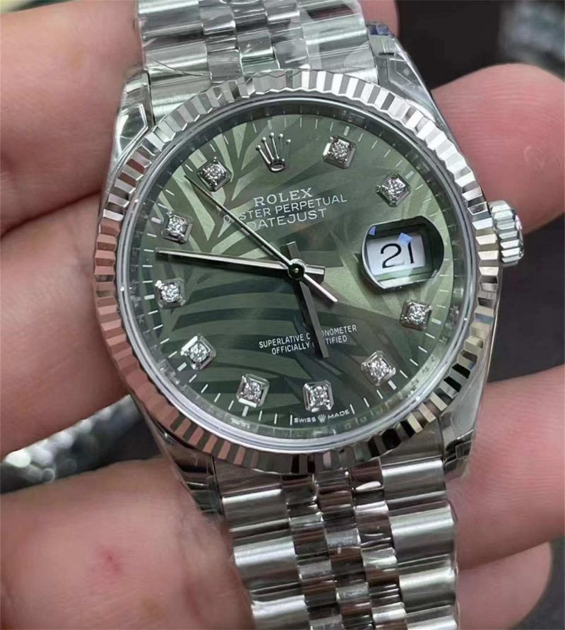 VS Factory Rolex Datejust 36 M126234-0055 Palm Dial Diamond Replica - Image 3