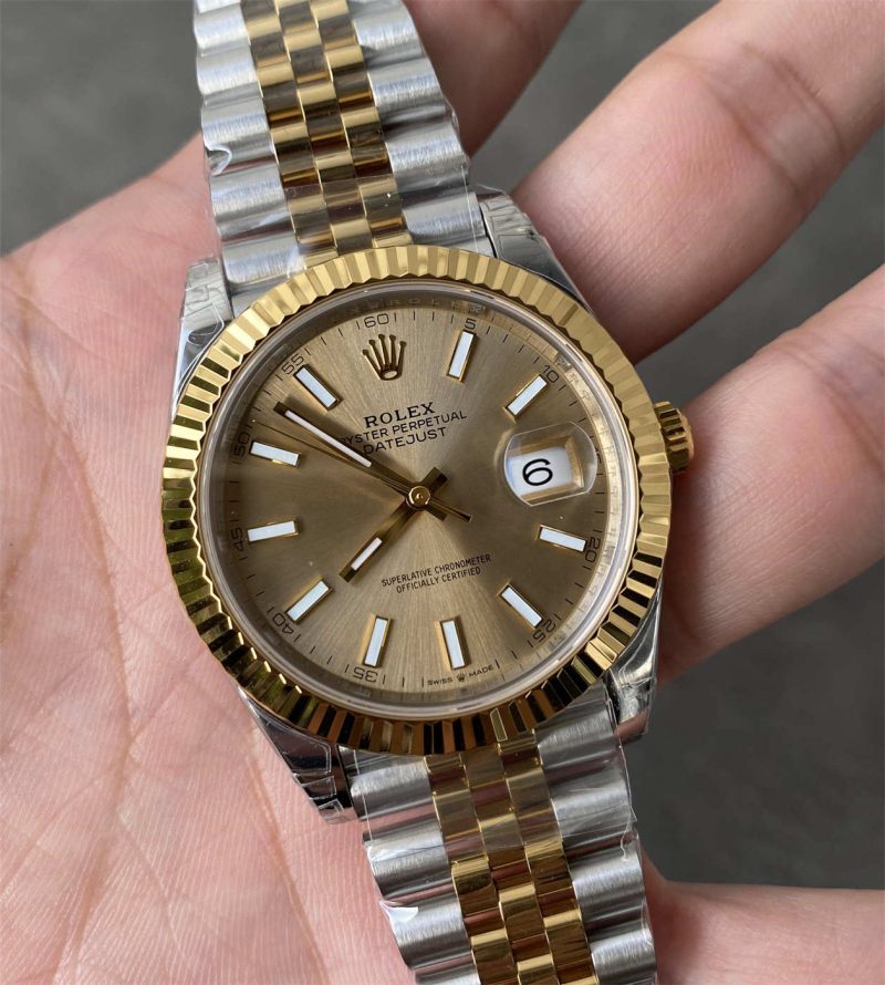 VS Factory Rolex Datejust 41 M126333-0010 Champagne Two Tone Replica - Image 3
