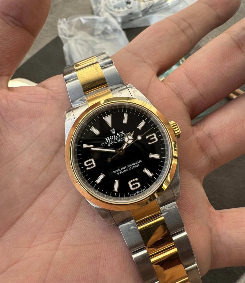 VS Factory Rolex Explorer 36mm Two Tone M124273-0001 Replica - Image 3