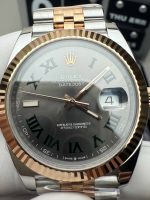 Rolex Datejust 41 126333 Two-Tone Rose Gold Green Roman Dial 1:1 Homage - Image 4