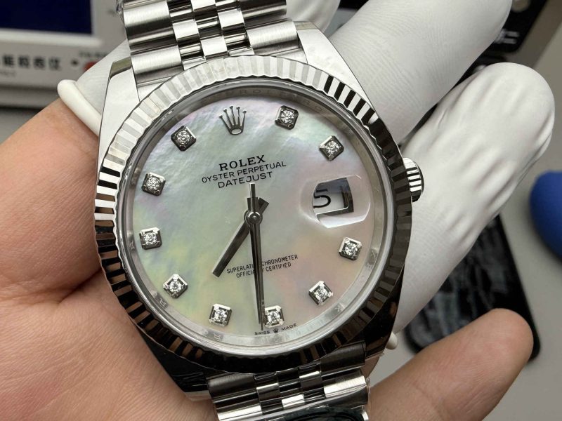 Clean Factory Datejust 41 126334 MOP Dial Moissanite Super Clone 3235 - Image 4