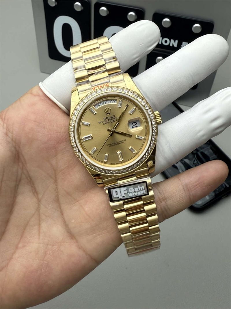 QF Day-Date 36mm Replica – Full-Weight 2836 Movement with Diamond Dial - Clean Factory - Image 4