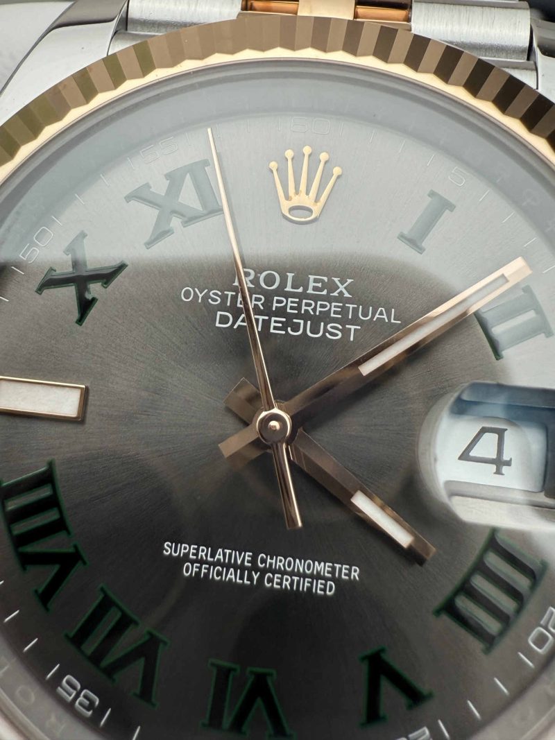 Rolex Datejust 41 126333 Two-Tone Rose Gold Green Roman Dial 1:1 Homage - Image 5