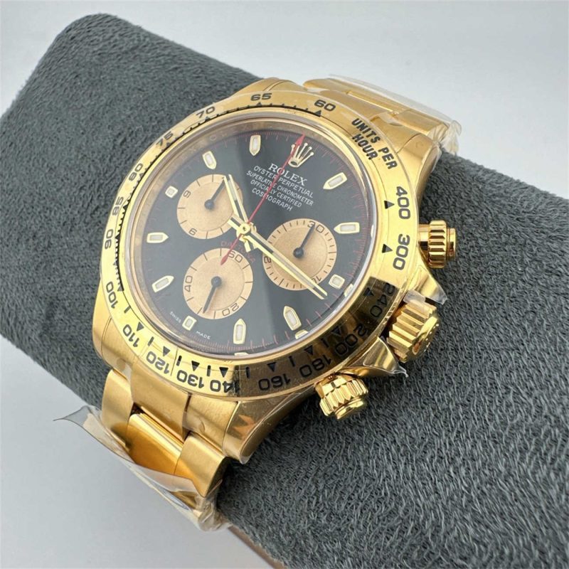 Clean Factory Rolex Daytona 116508 Replica - Yellow Gold Black Dial (Dandong 4130) - Image 5
