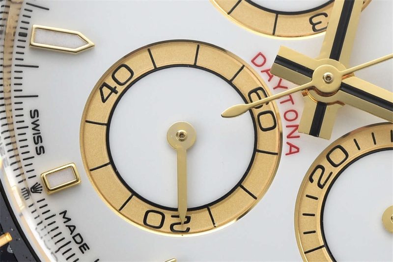 Clean Factory Rolex Daytona 126518LN Replica - White Dial Gold Oysterflex (4131) - Image 5