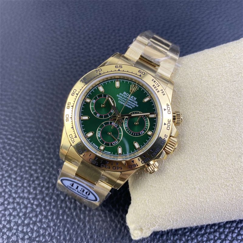 Rolex Daytona 116508 Green Dial Replica – Clean Factory Yellow Gold 4130 - Image 5