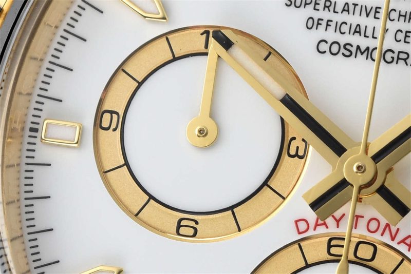 Clean Factory Rolex Daytona 126518LN Replica - White Dial Gold Oysterflex (4131) - Image 6