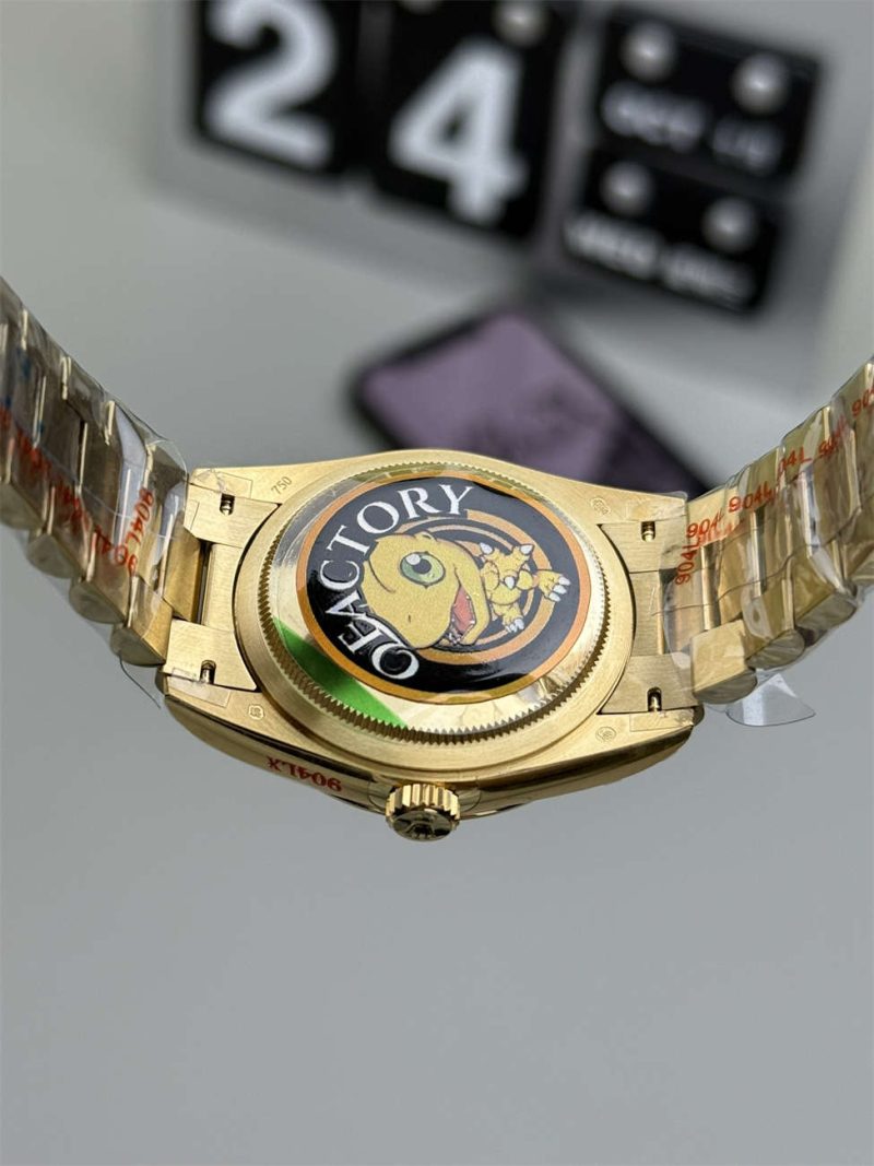 Rolex Day-Date 36 128238 Green Roman Replica (QF Factory) – 158g Tungsten Gold - Image 6